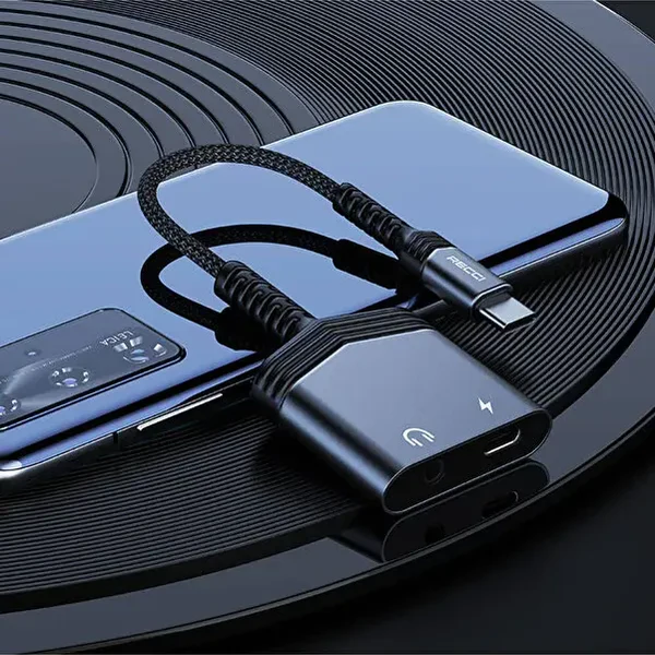 Recci 2-in-1 Type-C Charging & Audio Aux Audio Adapter