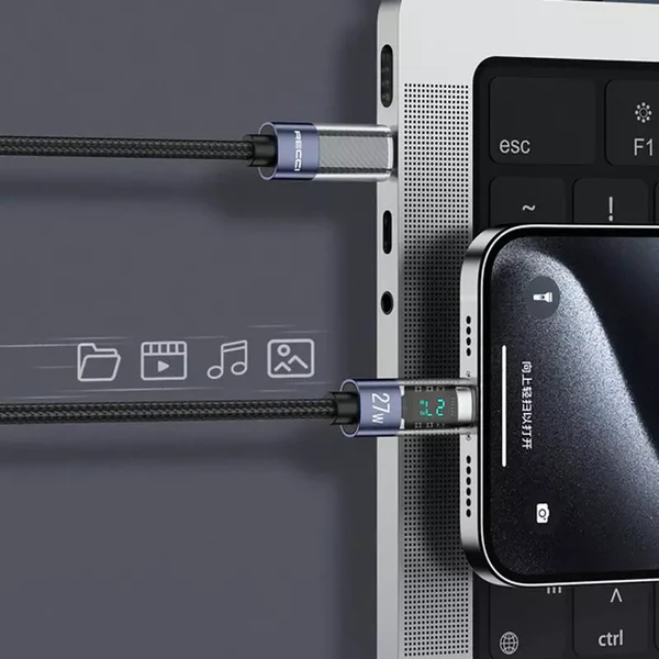 Recci Crystal Fast charging Type-C to Lightning Cable 27W  1.2m