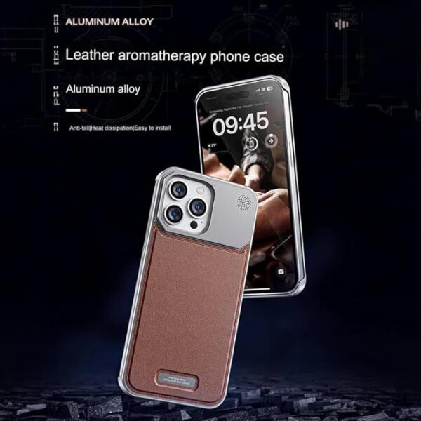 Premium Leather Hollowed-Out Design Case with Aluminum Back Without Frame