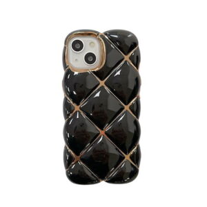 Plating 3D Plaid Diamond Pattern Candy Case