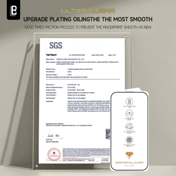 LanBi Ultra 10X Clear Glass Screen Protector For iPhone