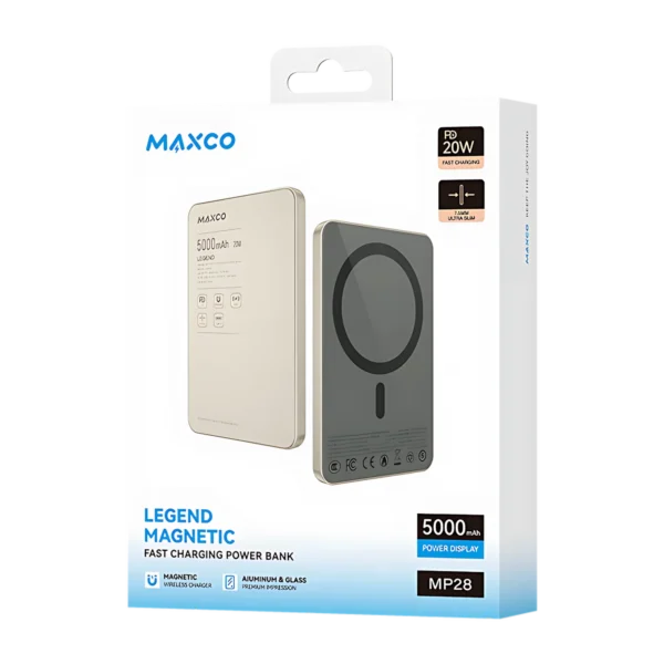Maxco Super Slim Magsafe Power Bank 5000mAh  20W