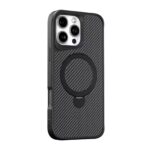 Carbon Fiber Texture Magnetic Holder Phone Case Wireless Charging Shoclproof Cover