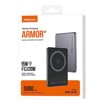 Recci Armor Wireless Magnetic Power Bank 10000mAh