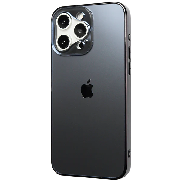 Electroplated Matte Acrylic Lens Design Tempered Glass Case