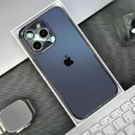 Electroplated Matte Acrylic Lens Design Tempered Glass Case