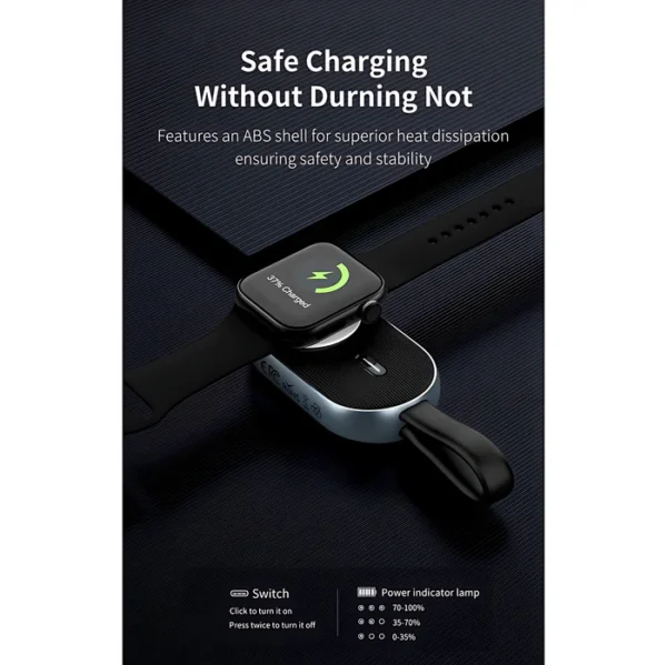 Maxco 2-in-1 Smart Self-Charging Magnetic Watch Charger Power Bank 1200mAh