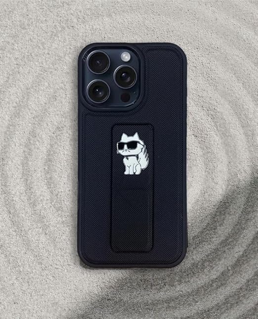 Karl-Inspired Luxury Leather Stand Case