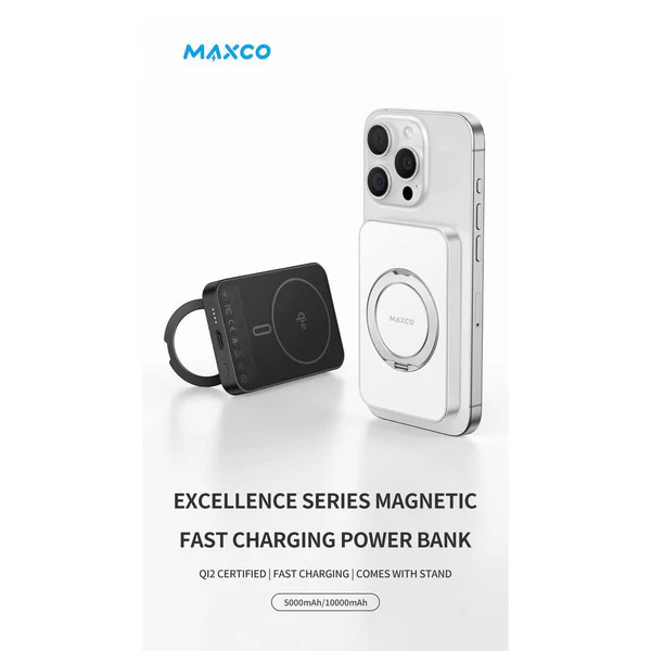 MAXCO Excellence Series Magnetic Power Bank 10000mAh/15W Wireless 18W Type-C Fast Charging