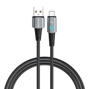 Maxco Braided Cable USB to Lightning with Light Display2.4A  1.2m