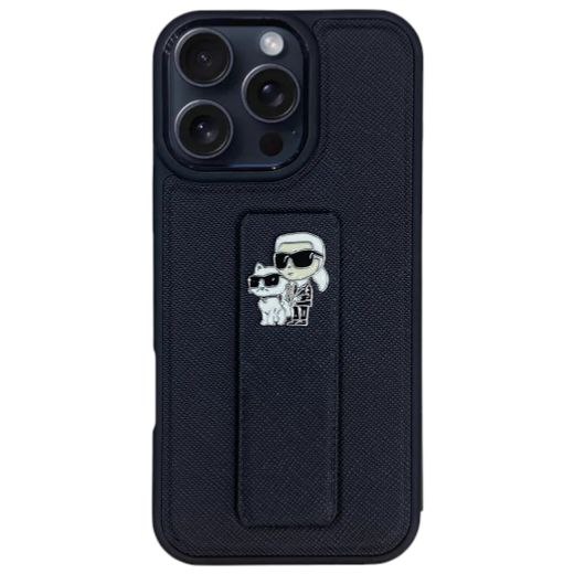 Karl-Inspired Luxury Leather Stand Case