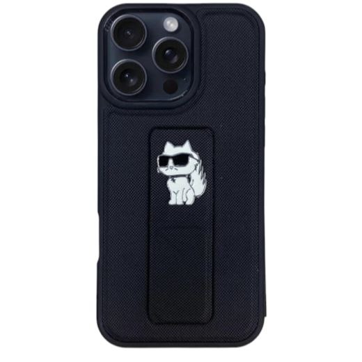 Karl-Inspired Luxury Leather Stand Case