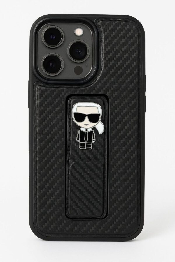 Karl-Inspired Luxury Leather Stand Case