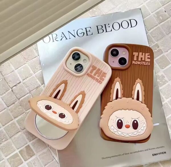 Cartoon Mirror Stand Labubu Silicone