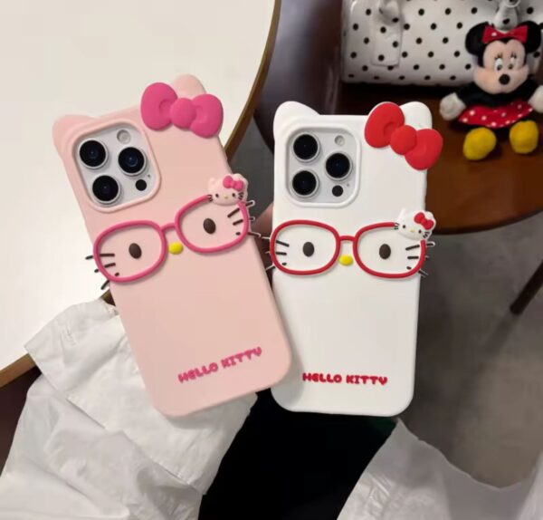 Cute Cartoon Glasses Kitty Silicone Case