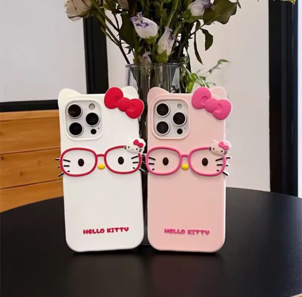 Cute Cartoon Glasses Kitty Silicone Case