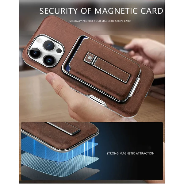 Rimbmax Magnetic Wallet Leather with Detachable Card Holder Case