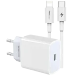 Recci 20W PD Fast Travel Charger with Type-C to Lightning Cable