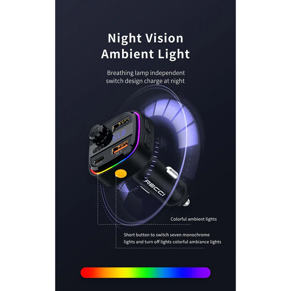 Recci Multi-Functional With FM Car Charger