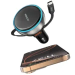 Recci 81W Car Charger with Built-in Type-C Cable