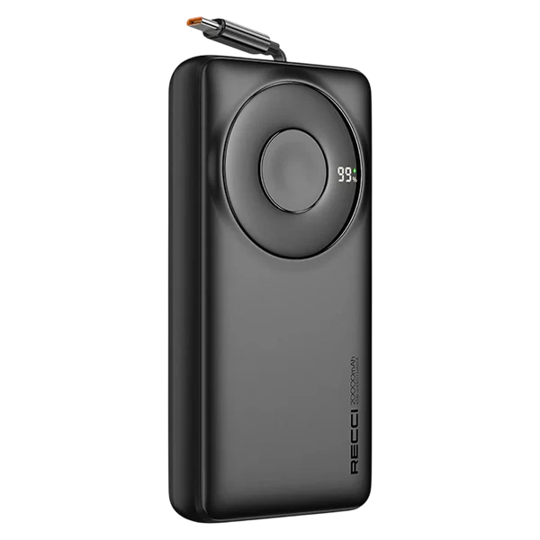 Recci 20000mAh 65W Fast Charging Power Bank with Dual Type-C Cable