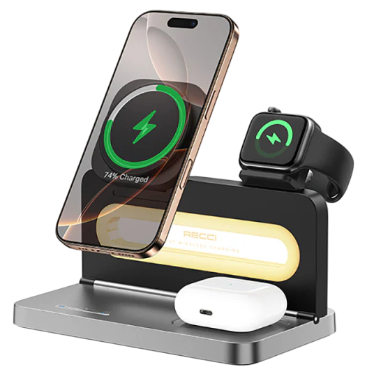 Recci 4-in-1 Wireless Charging Stand with Ambient Light