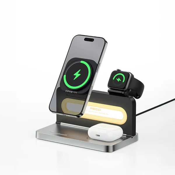 Recci 4-in-1 Wireless Charging Stand with Ambient Light