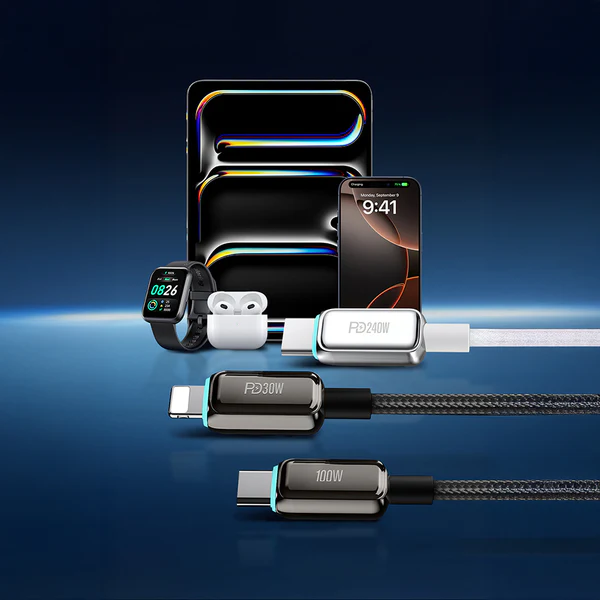 Recci 100W Fast Charging USB-A to Type-C Cable with Lamp Display