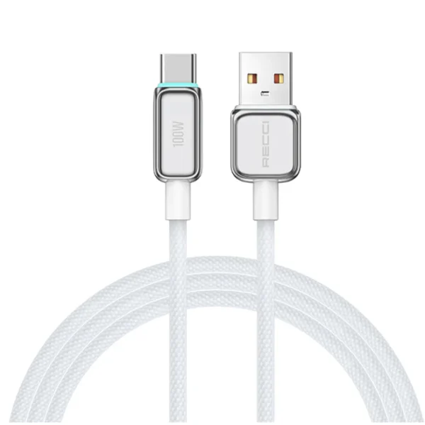 Recci 100W Fast Charging USB-A to Type-C Cable with Lamp Display