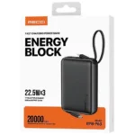 Recci Energy Block 20000mAh/22.5W Power Bank with Fast Charging