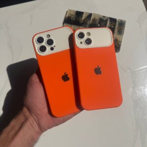 Double Protection Silicone iPhone Case - Orange, 16Promax